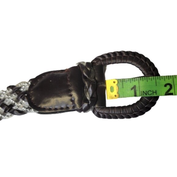 WOMENS Black Belt Woven Braided Beaded Fashion Belt - Picture 5 of 6